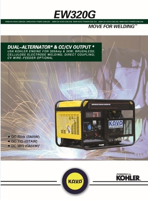 DC MOTOR KOVO EW320G Groupe Autonome De Soudage를 위한 가솔린 용접 발전기