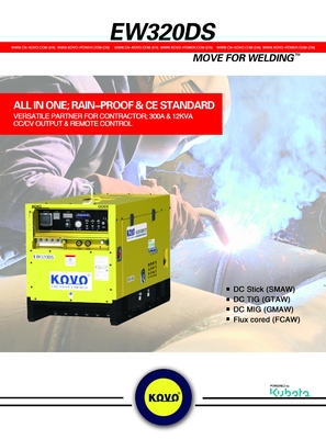 KOVO 550-600A 디젤 용접기 발전기 20Kva 디젤 발전기 용접기 주파수 50/60HZ